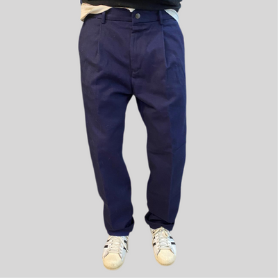 Pantalone tela cruda blu dark
