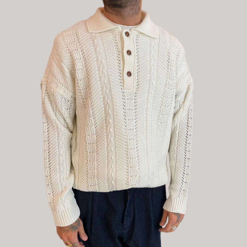 Maglione tela cruda panna