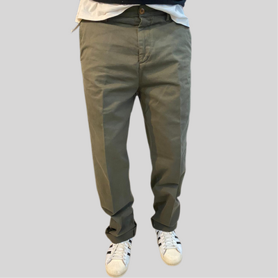 Pantalone tela cruda verde