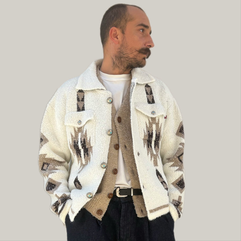 Maglione telacruda navajo bianco
