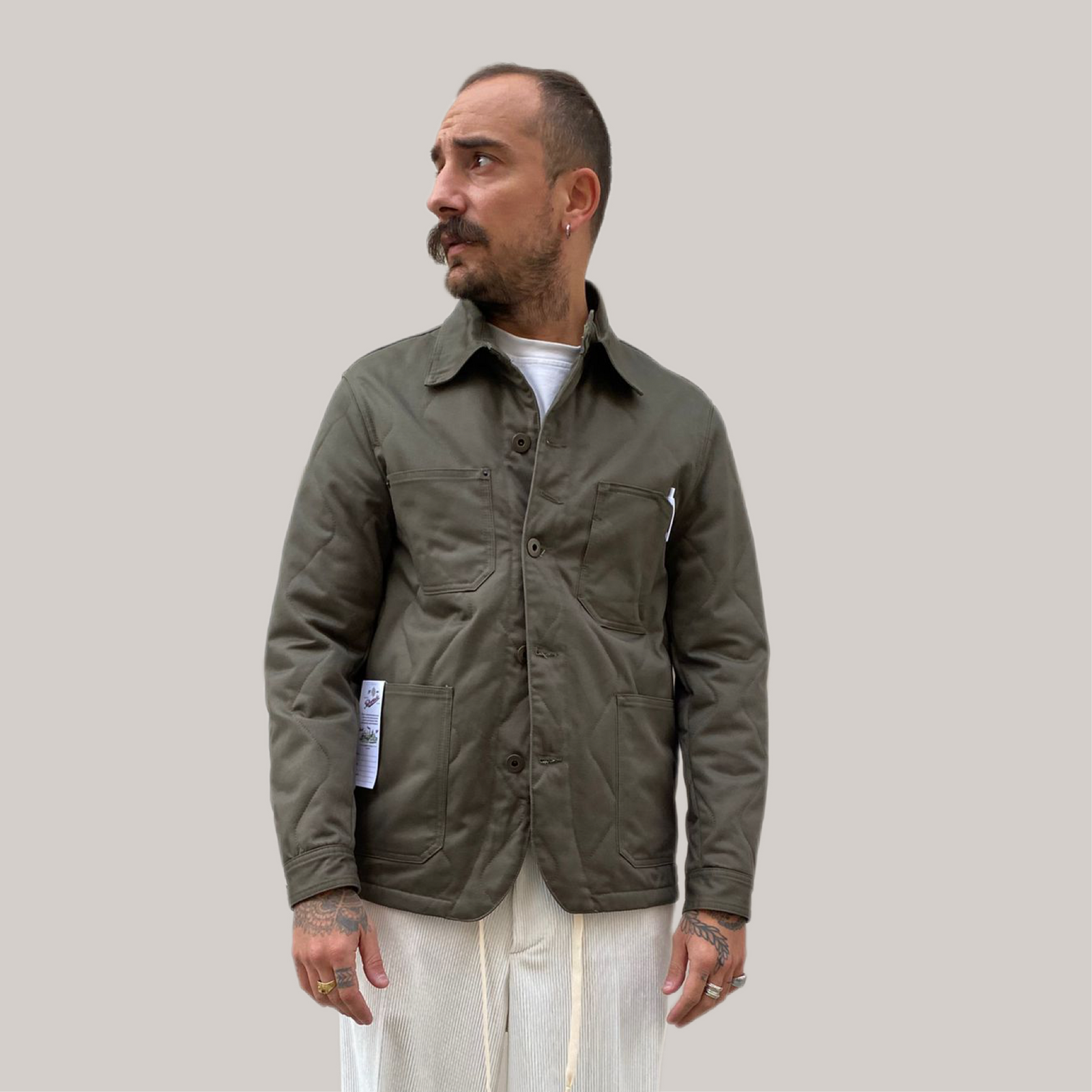 Giacca Tela Cruda verde militare