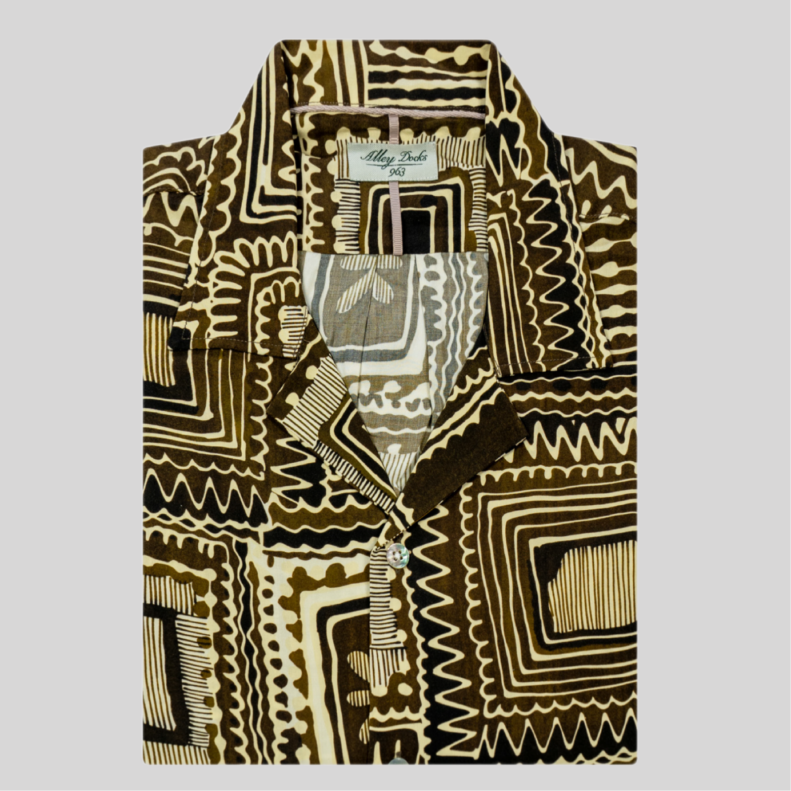 Camicia alley fantasia marrone/panna