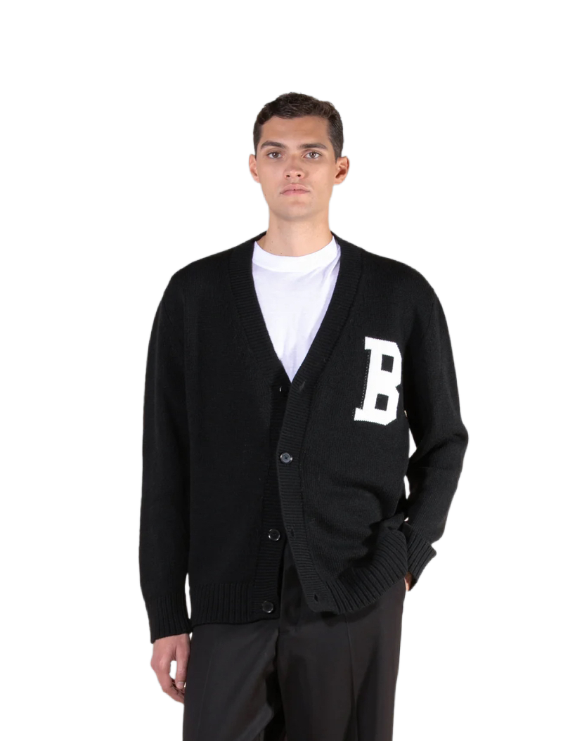 Cardigan imbrian logo B nero