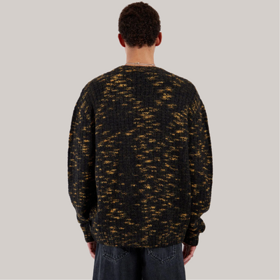 Maglione cardigan dr denim nero fantasia