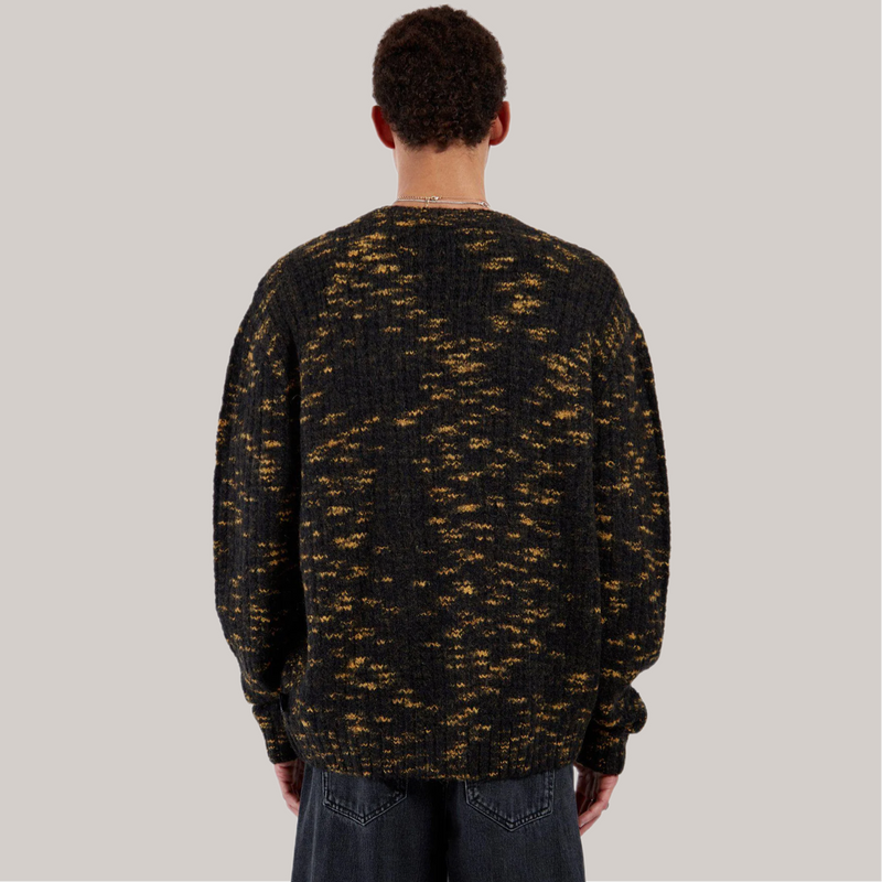 Maglione cardigan dr denim nero fantasia