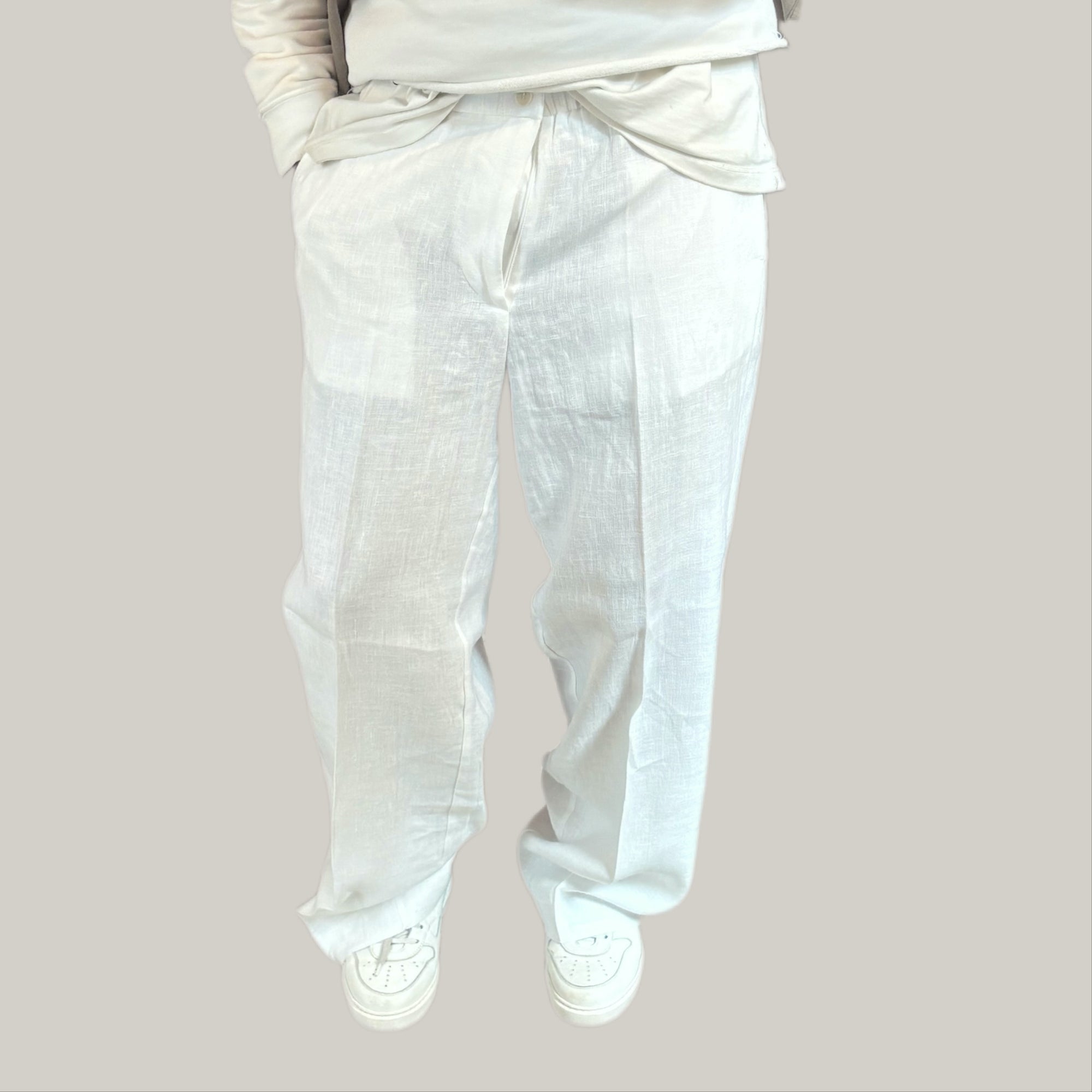 Pantalone imbrian over bianco