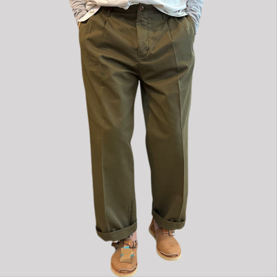 Pantalone tela cruda verde