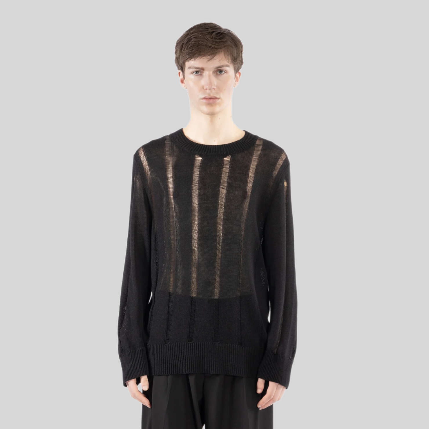 Maglia I'm brian con rotture nera