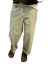 Pantalone tela cruda cargo sabbia