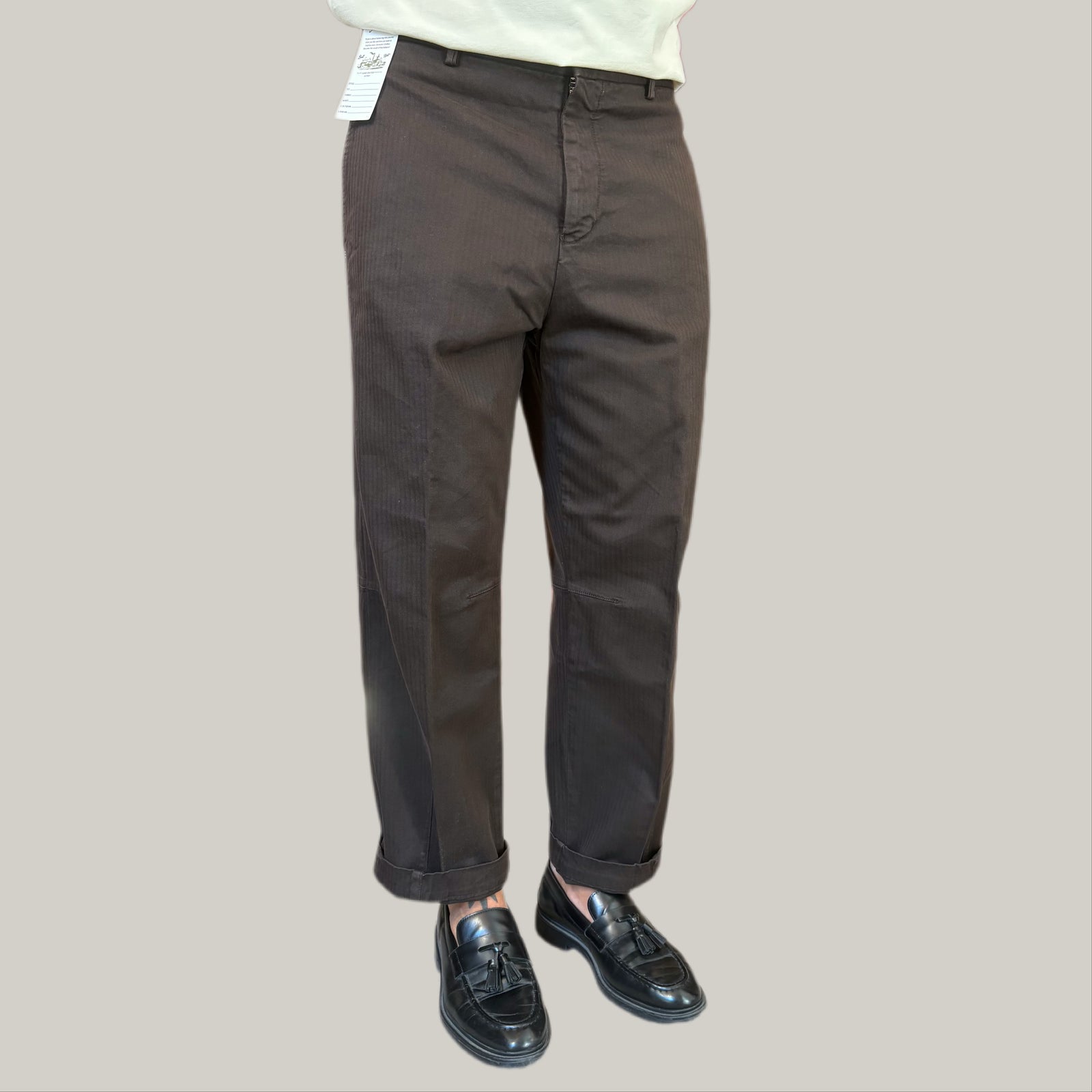 Pantalone telacruda marrone costina