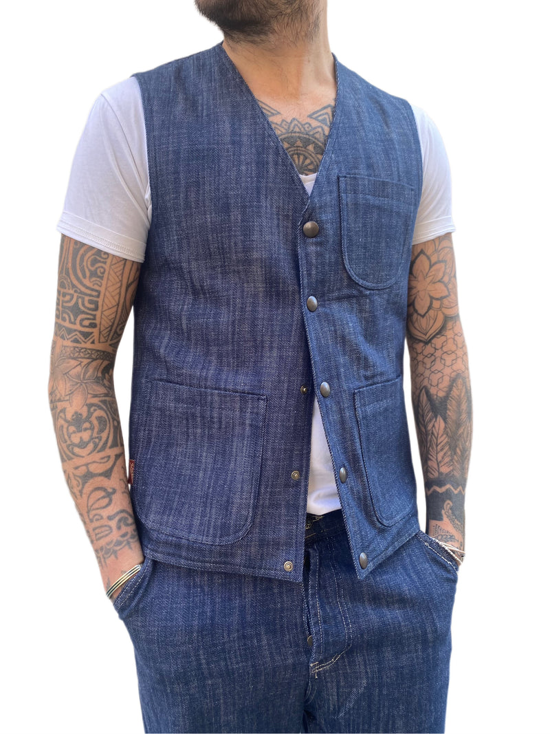 Gilet telacruda denim medio