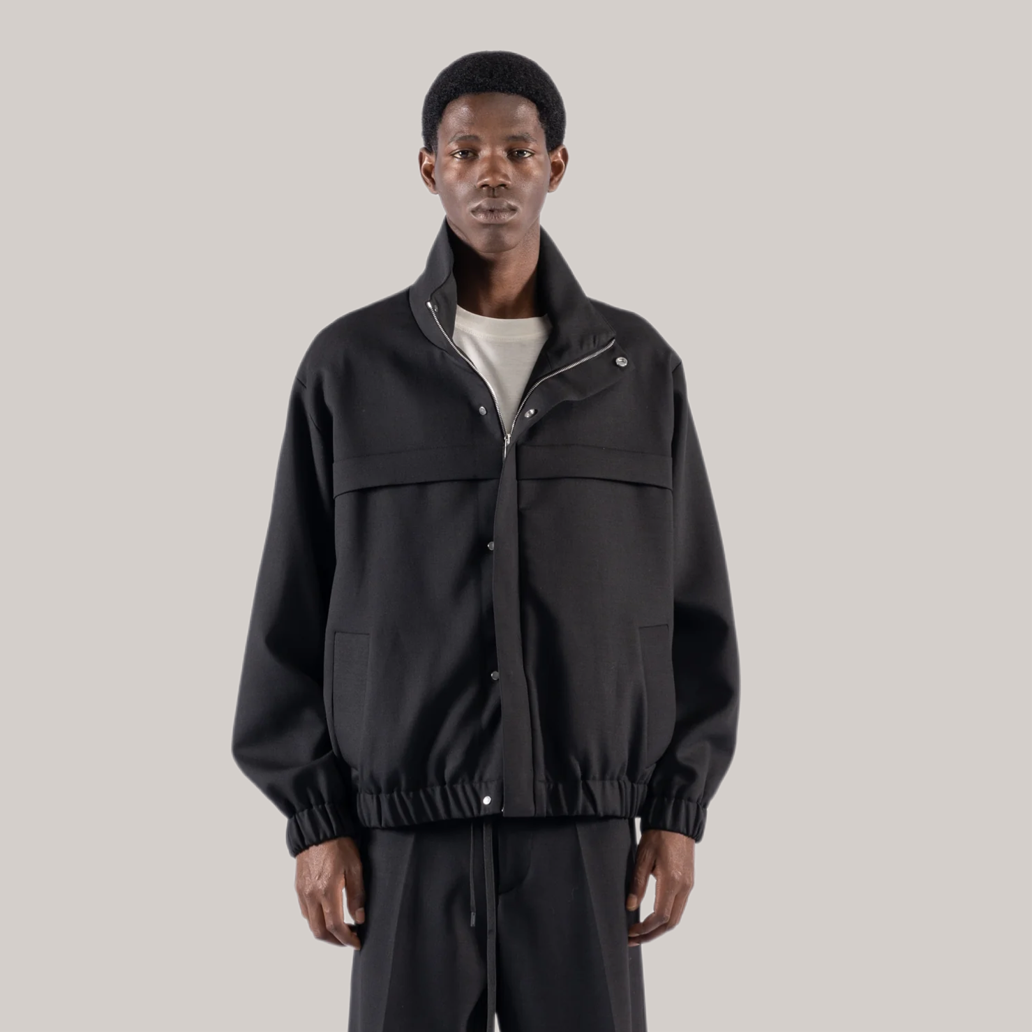 Giubbino imbrian collo alto nero