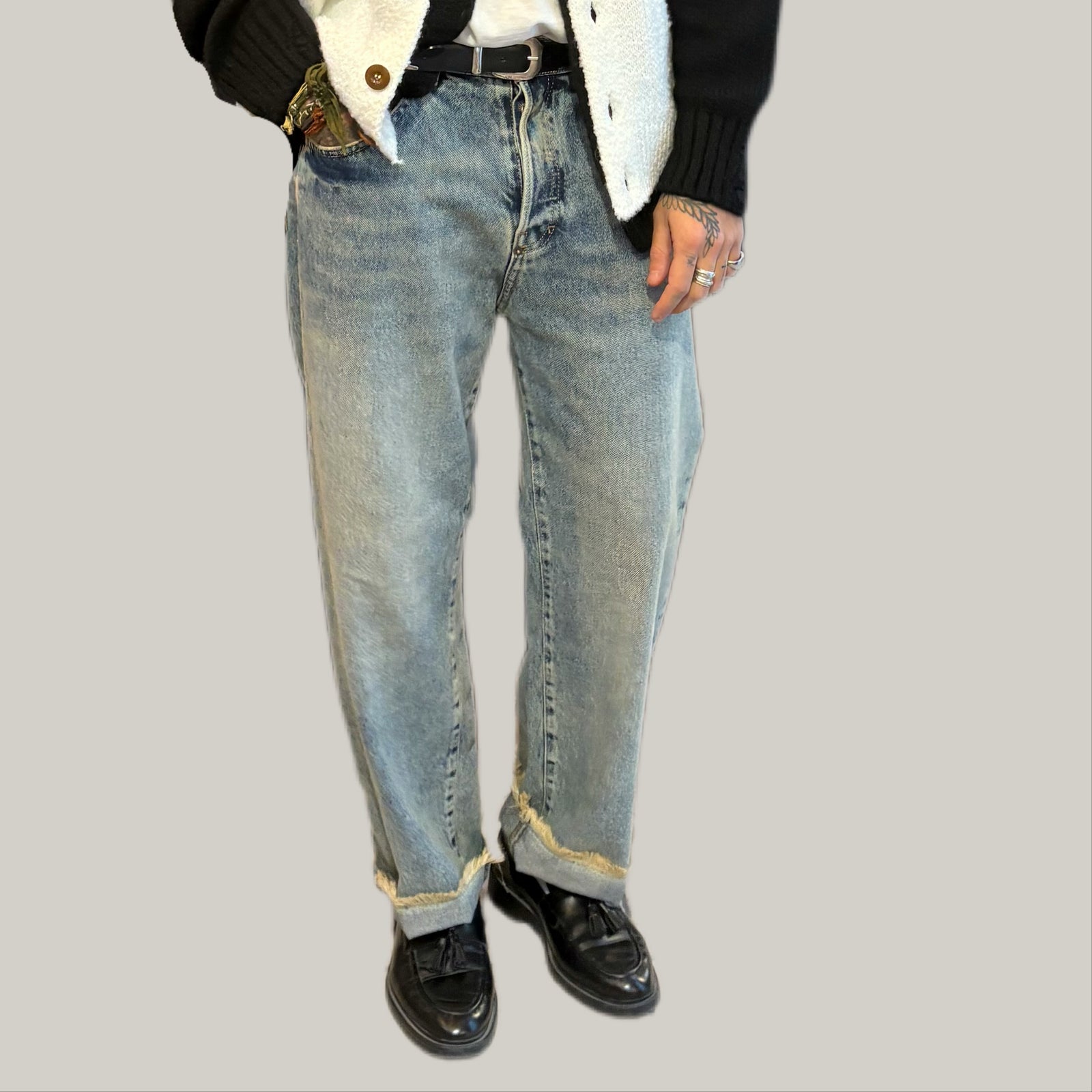 Jeans imbrian slavati sabbia