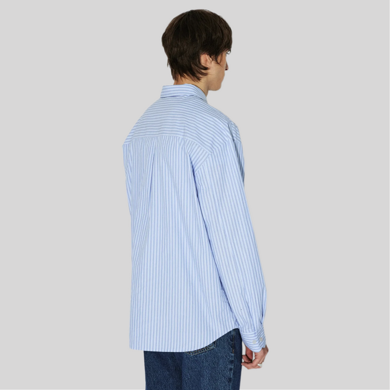 Camicia dr denim costina bianca/celeste