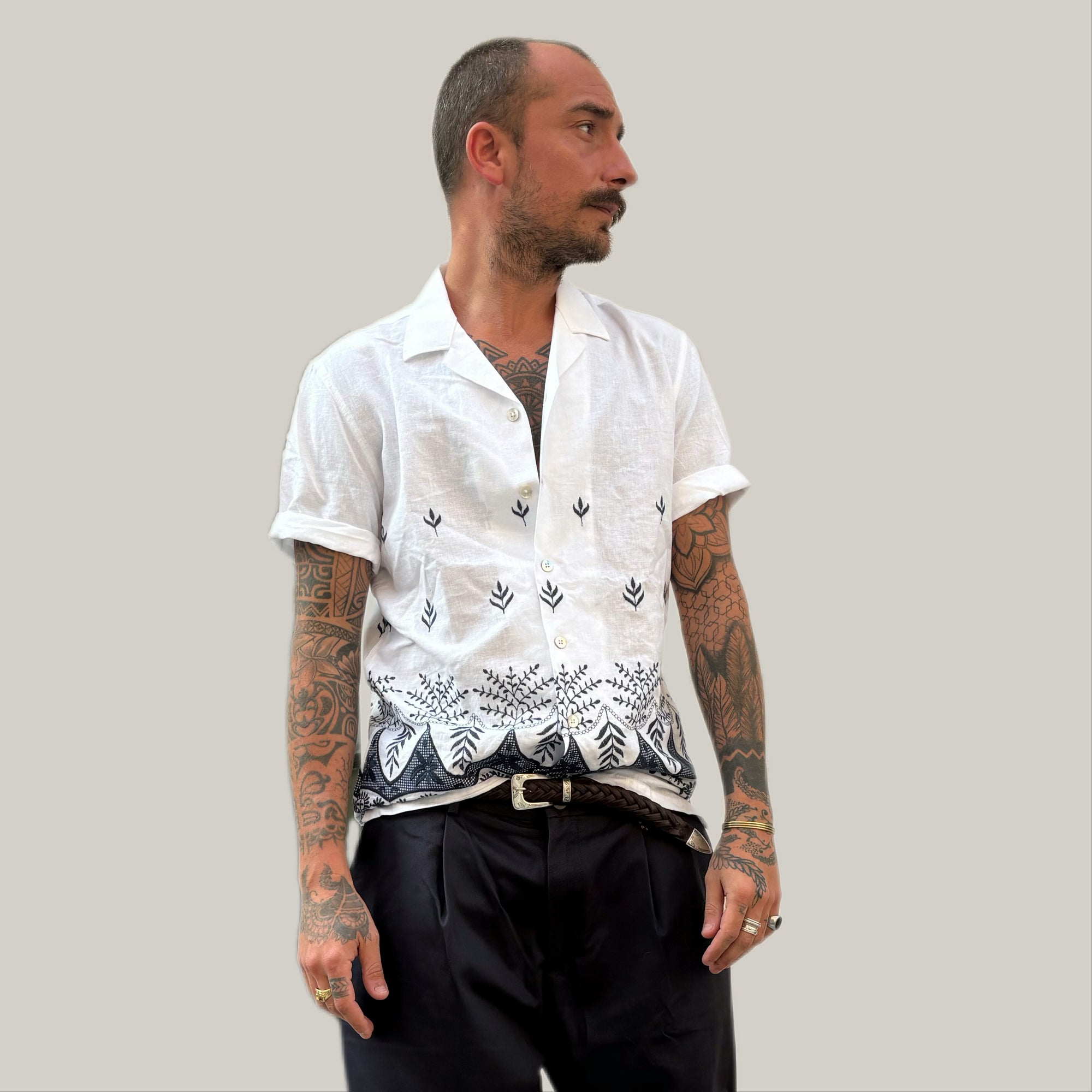 Camicia alley ricamata bianca