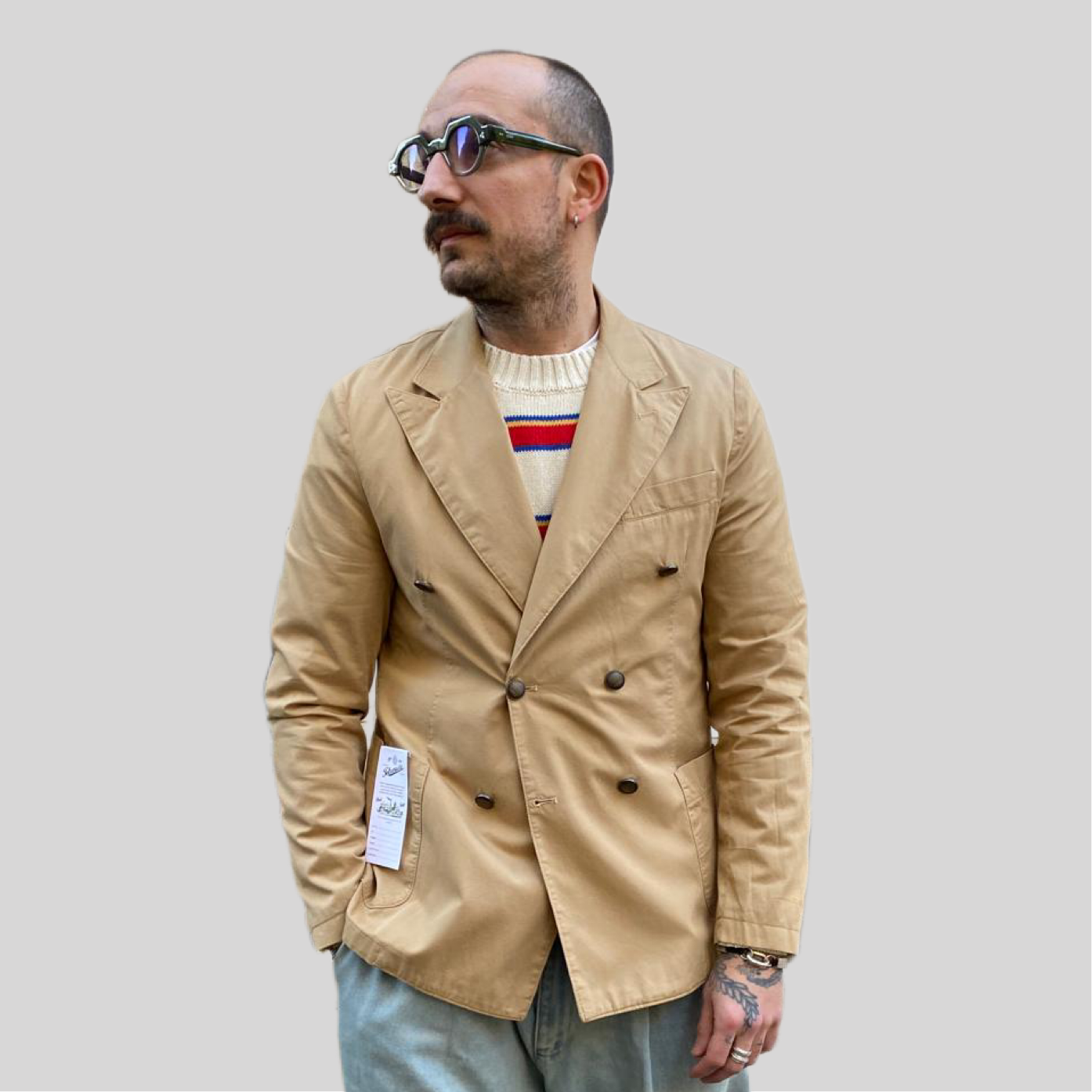 Giacca Tela cruda sabbia