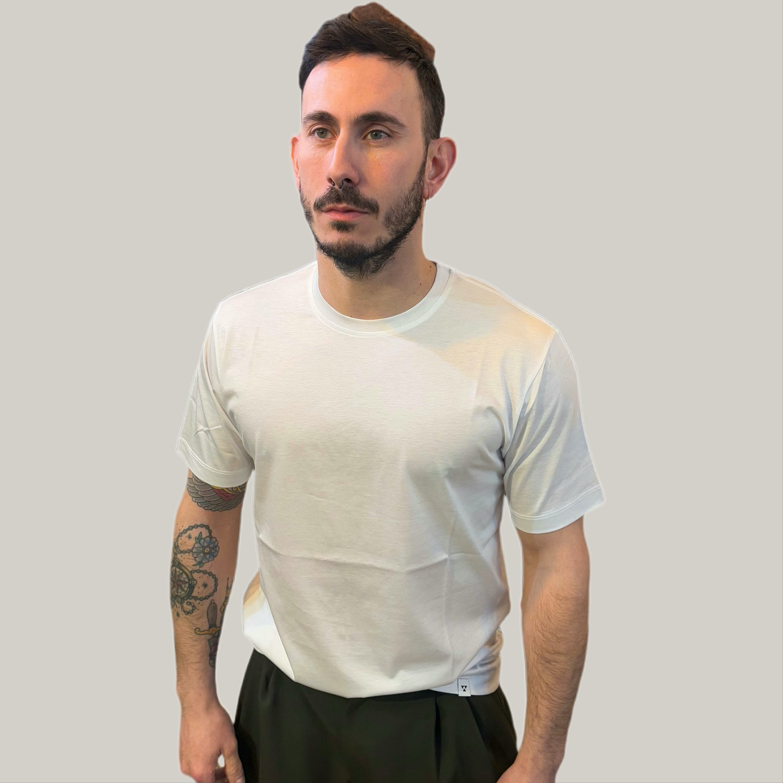 T-shirt woc bianca filo di scozia