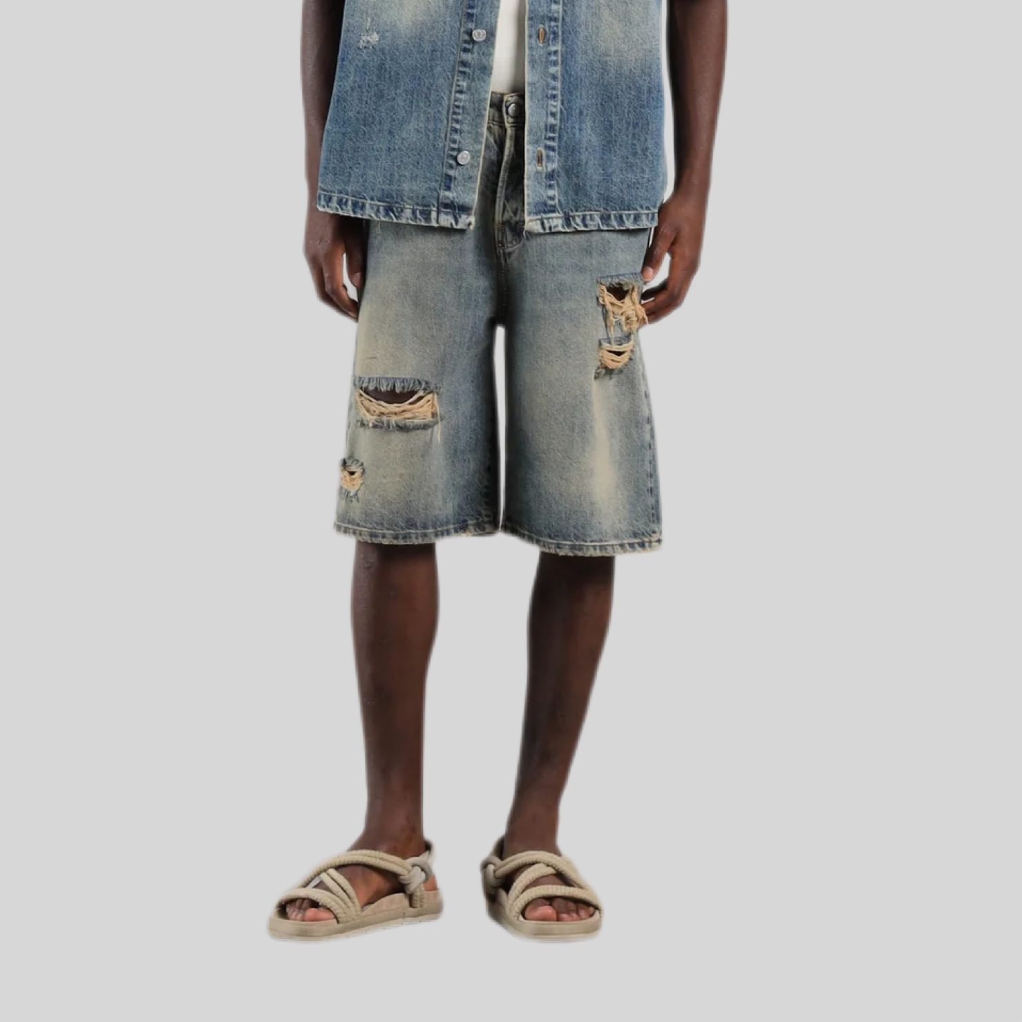 Bermuda I'm brian effetto lavato  con strappi