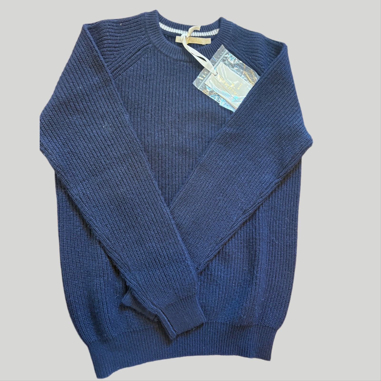 Maglione white wise blu coste