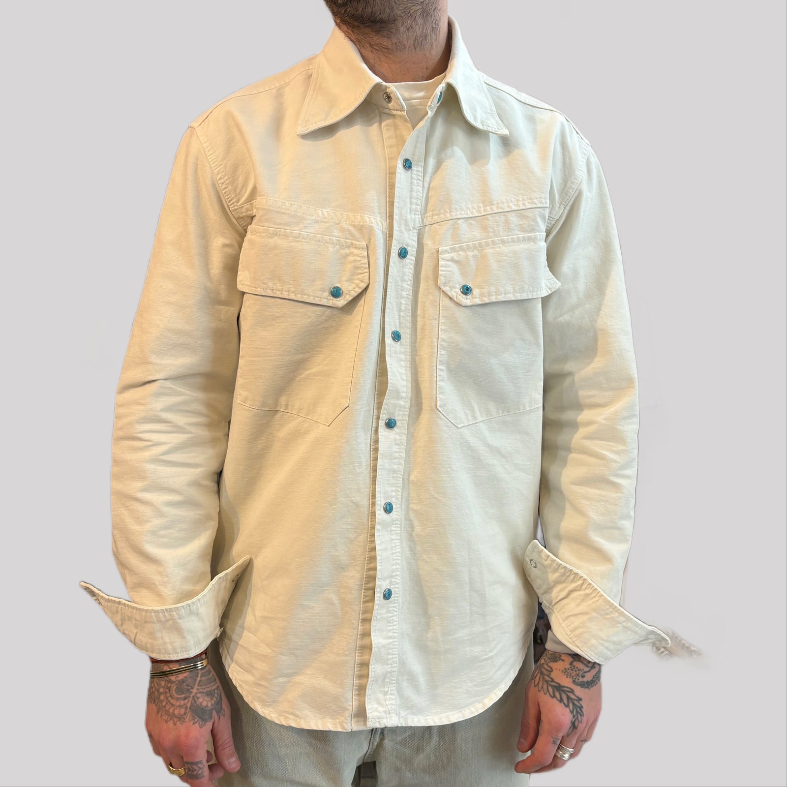 Camicia tela cruda avorio