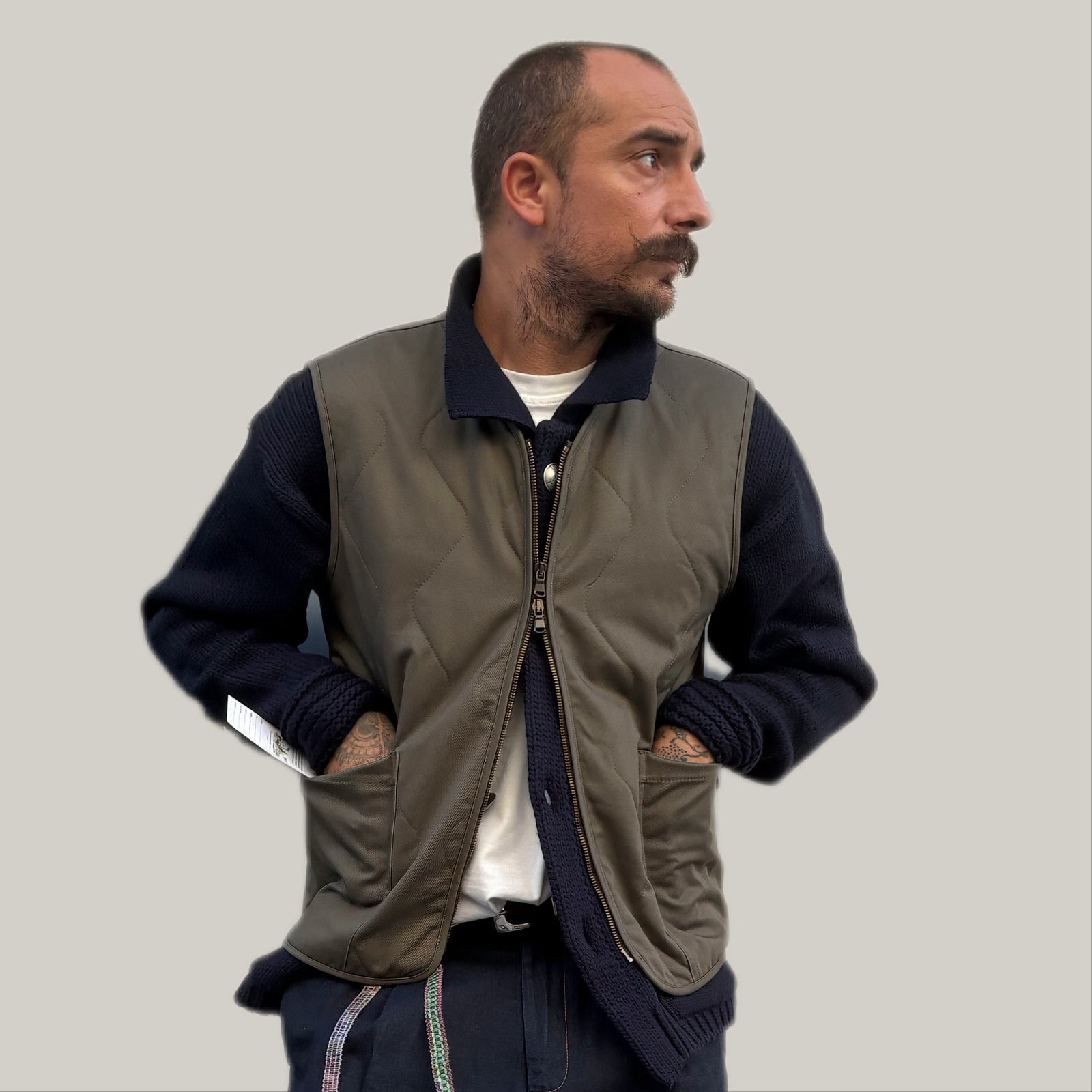 Gilet telacruda trapunta verde