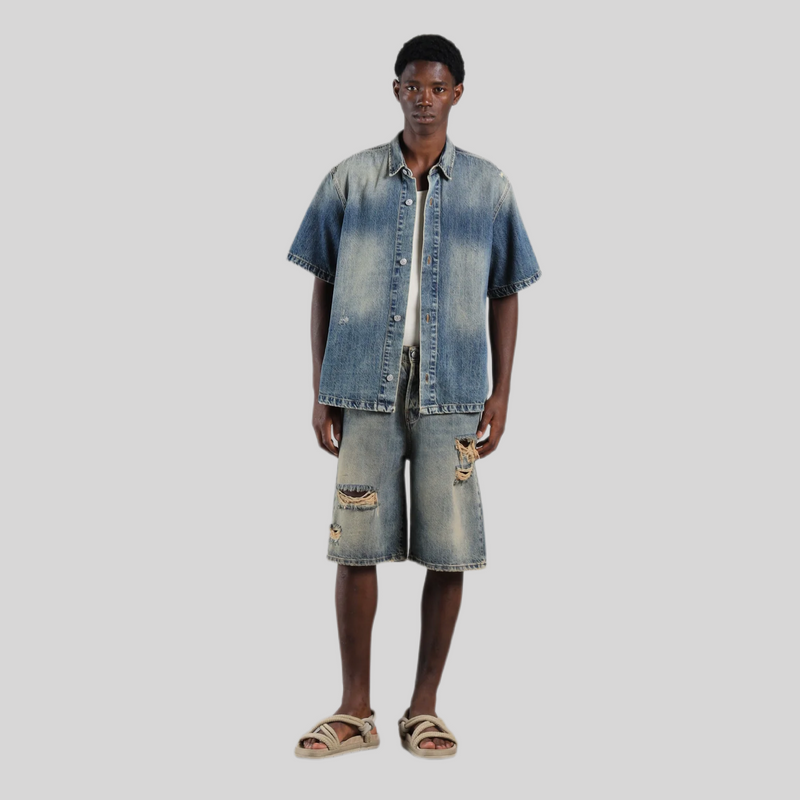 Bermuda I'm brian effetto lavato  con strappi