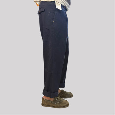 Pantalone tela cruda blu navy