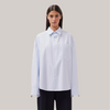 Camicia studio costina bianca / celeste