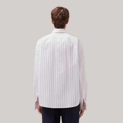 Camicia studio bianca riga blu