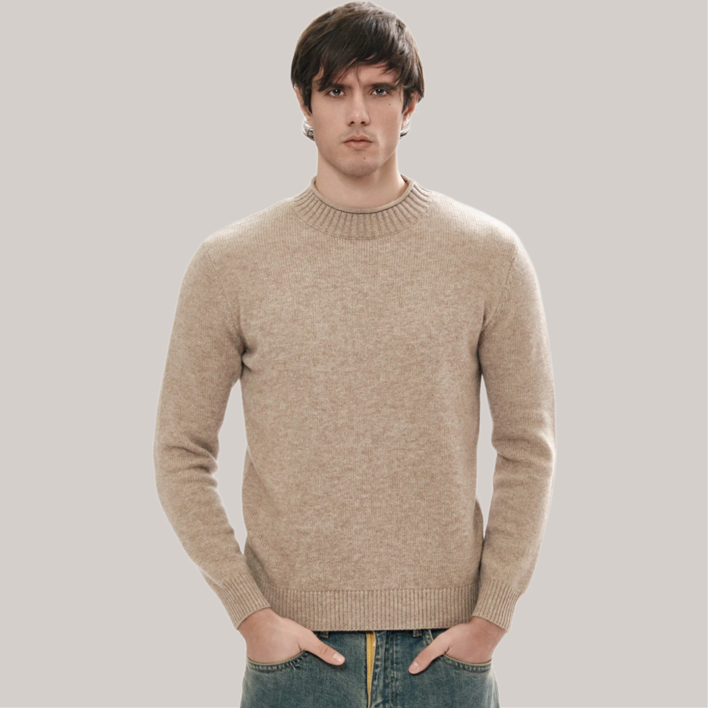 Maglione white wise tortora