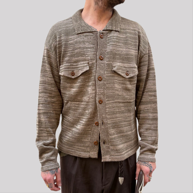 Maglia tela cruda melange verde