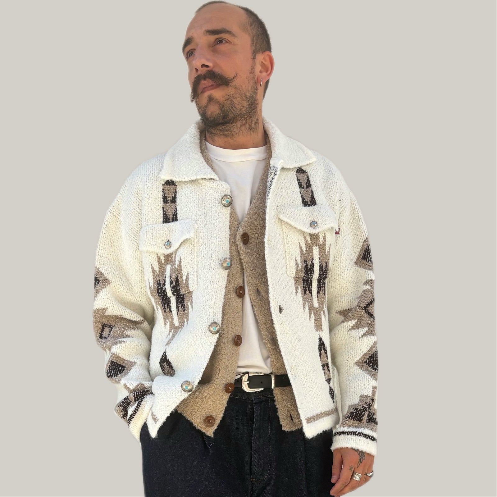 Maglione telacruda navajo bianco