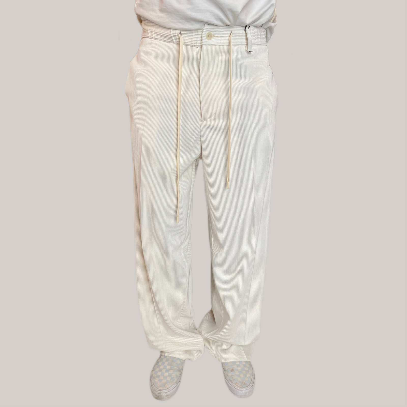 Pantalone imbrian bianco velluto