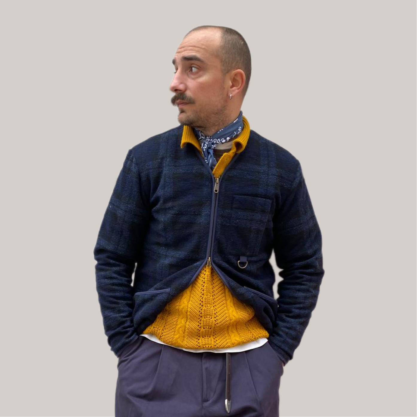 Giubbetto Alley scacco blu