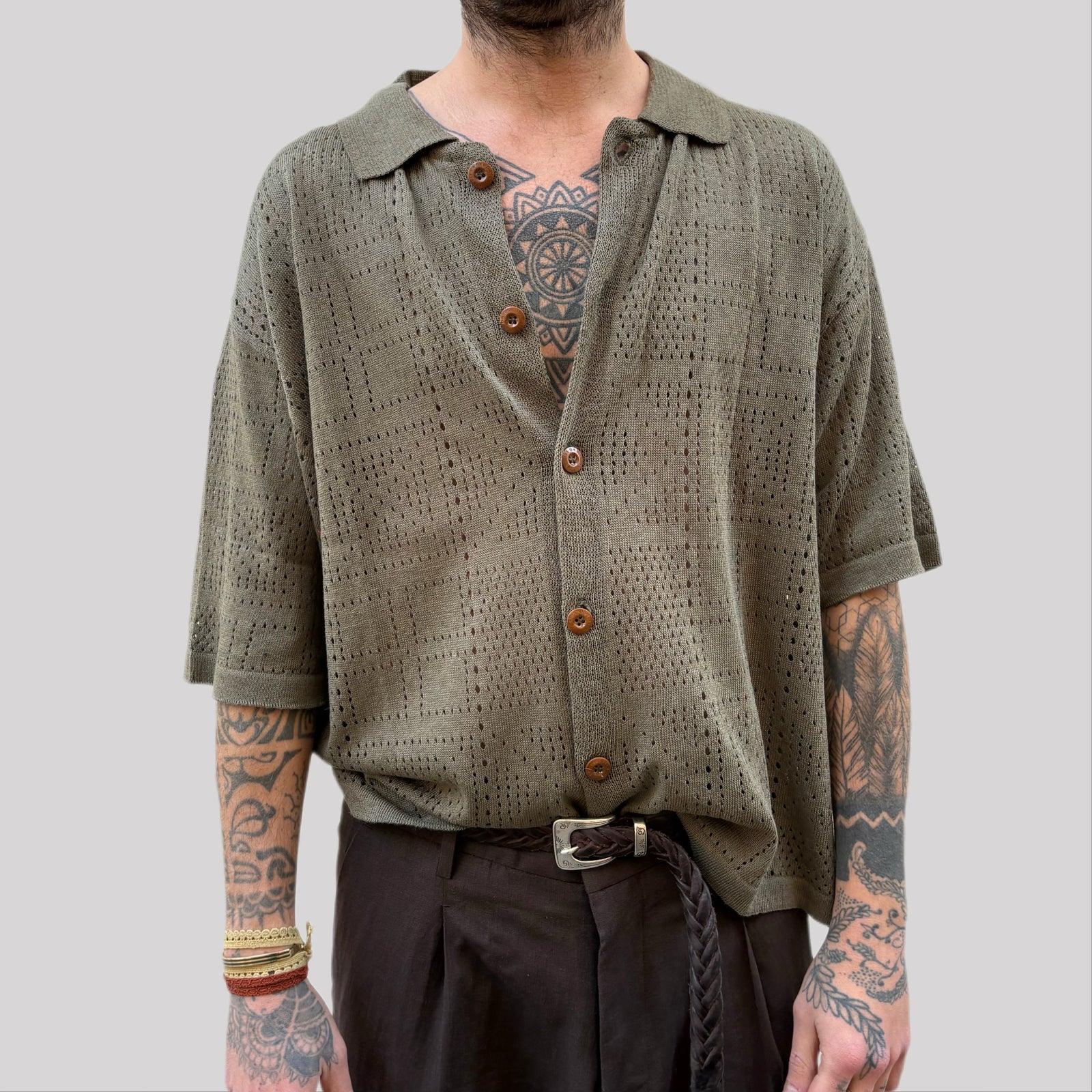 T-shirt tela cruda verde