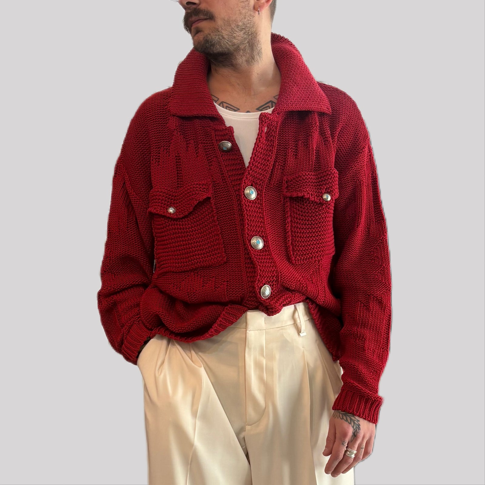 Maglia tela cruda rosso