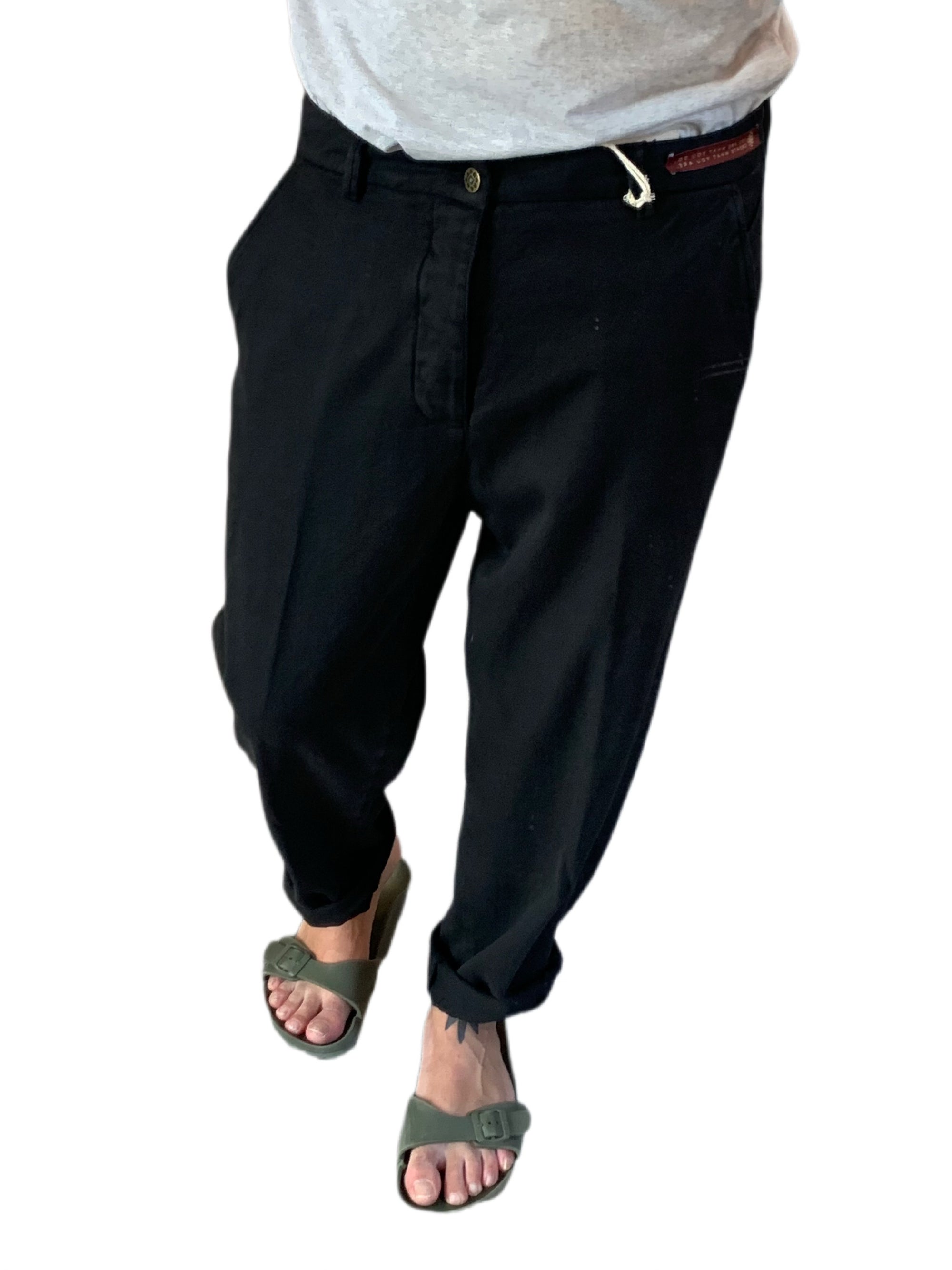 Pantalone tela cruda nero