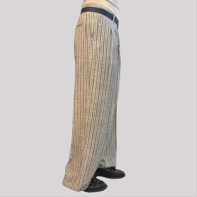 Pantalone I'm brian rigato bianco/nero