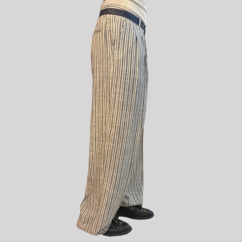 Pantalone I'm brian rigato bianco/nero