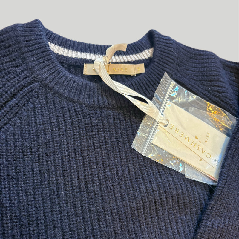 Maglione white wise blu coste