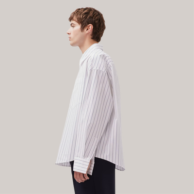 Camicia studio bianca riga blu