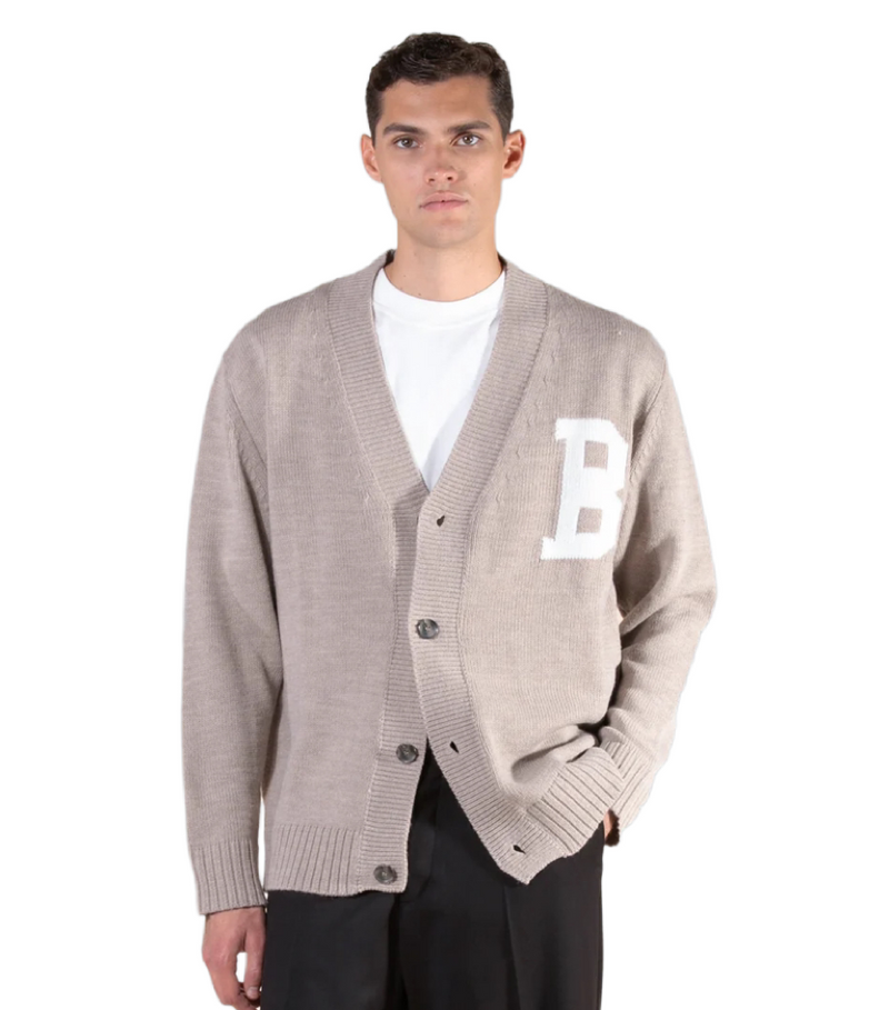 Cardigan imbrian logo B beige