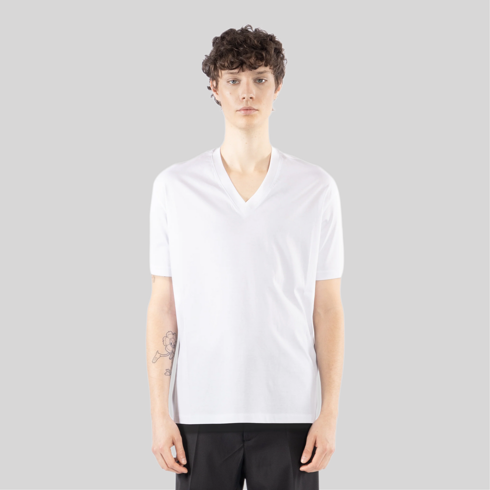 T-shirt im brian  v  mercerizzato bianca