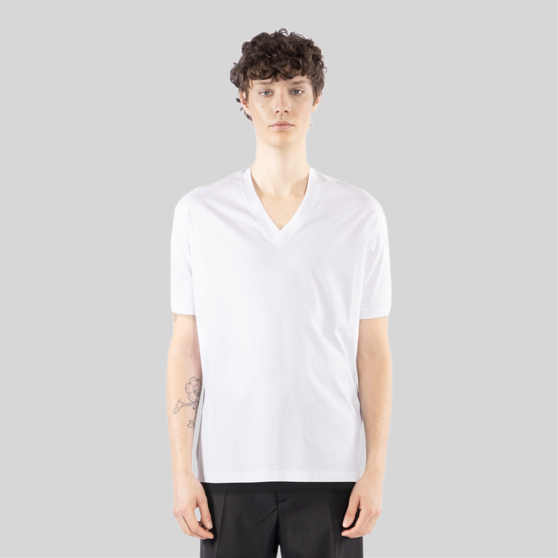 T-shirt im brian  v  mercerizzato bianca