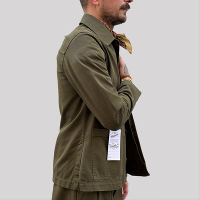 Giacca tela cruda verde militay
