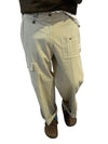 Pantalone tela cruda cargo sabbia