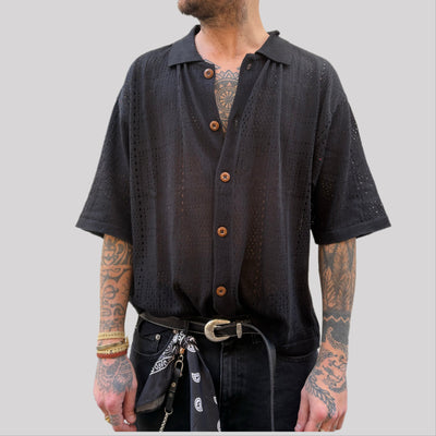 T-shirt tela cruda nera