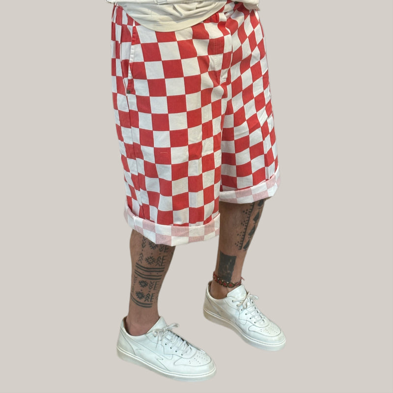 Bermuda maison scacco rosso/bianco
