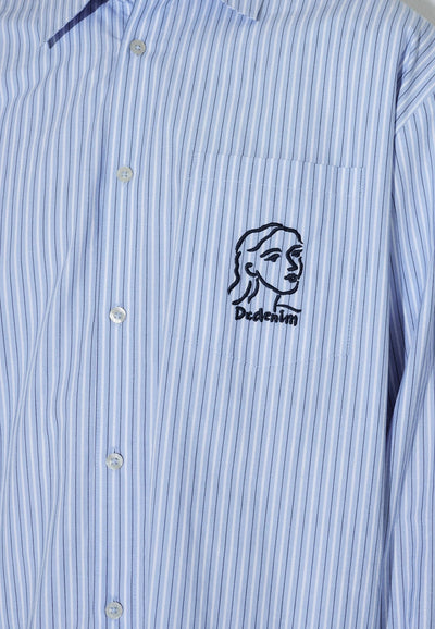 Camicia dr denim costina bianca/celeste