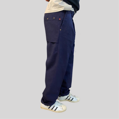 Pantalone tela cruda blu dark